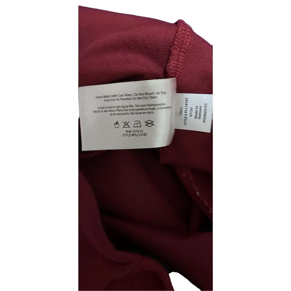 Peace & Pearls Burgundy Women’s Size XL Slip On Activewear Casual Pants